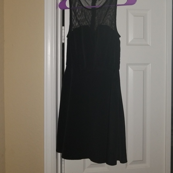 Black Mesh Fit & Flare Dress - Picture 6 of 6